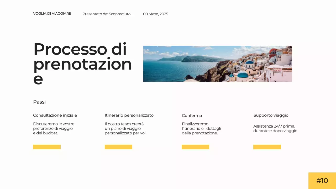Bianco Giallo Moderno Semplice Minimale Presentazione Agenzia Viaggi Campagna Pubblicitaria