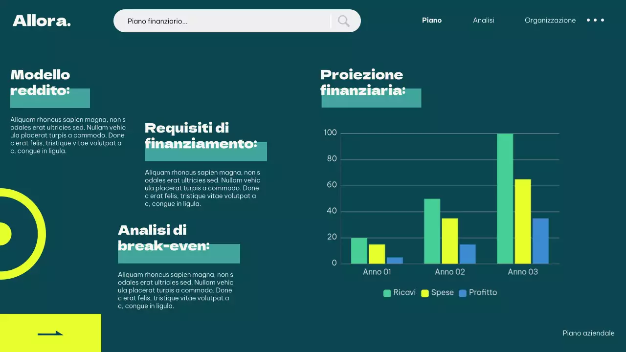 Avorio Verde Neon Semplice Moderno UI Piano d'impresa