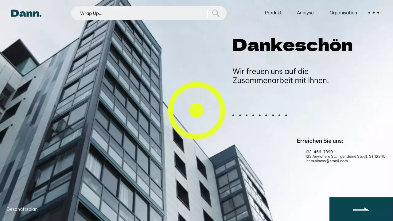 Elfenbein Neon Grün Einfach Modern UI Business Plan