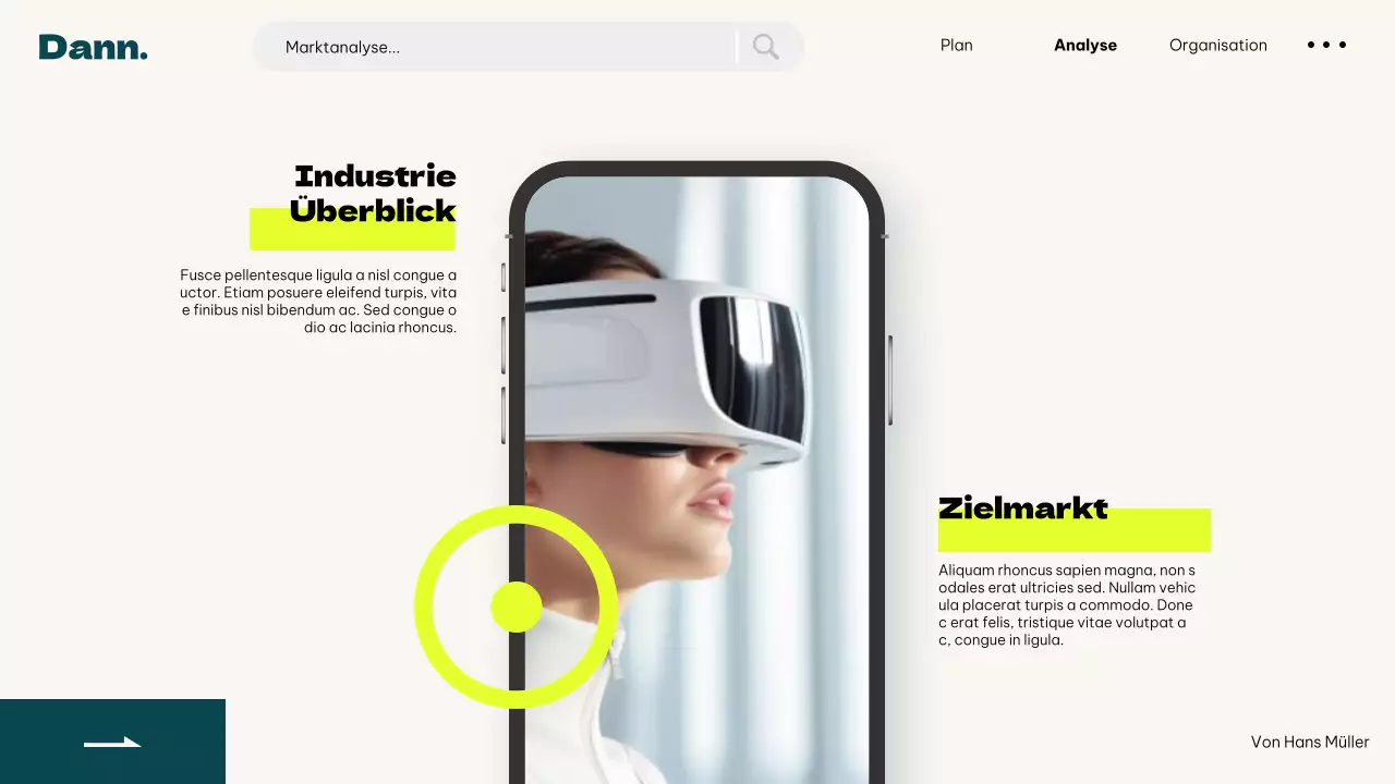 Elfenbein Neon Grün Einfach Modern UI Business Plan