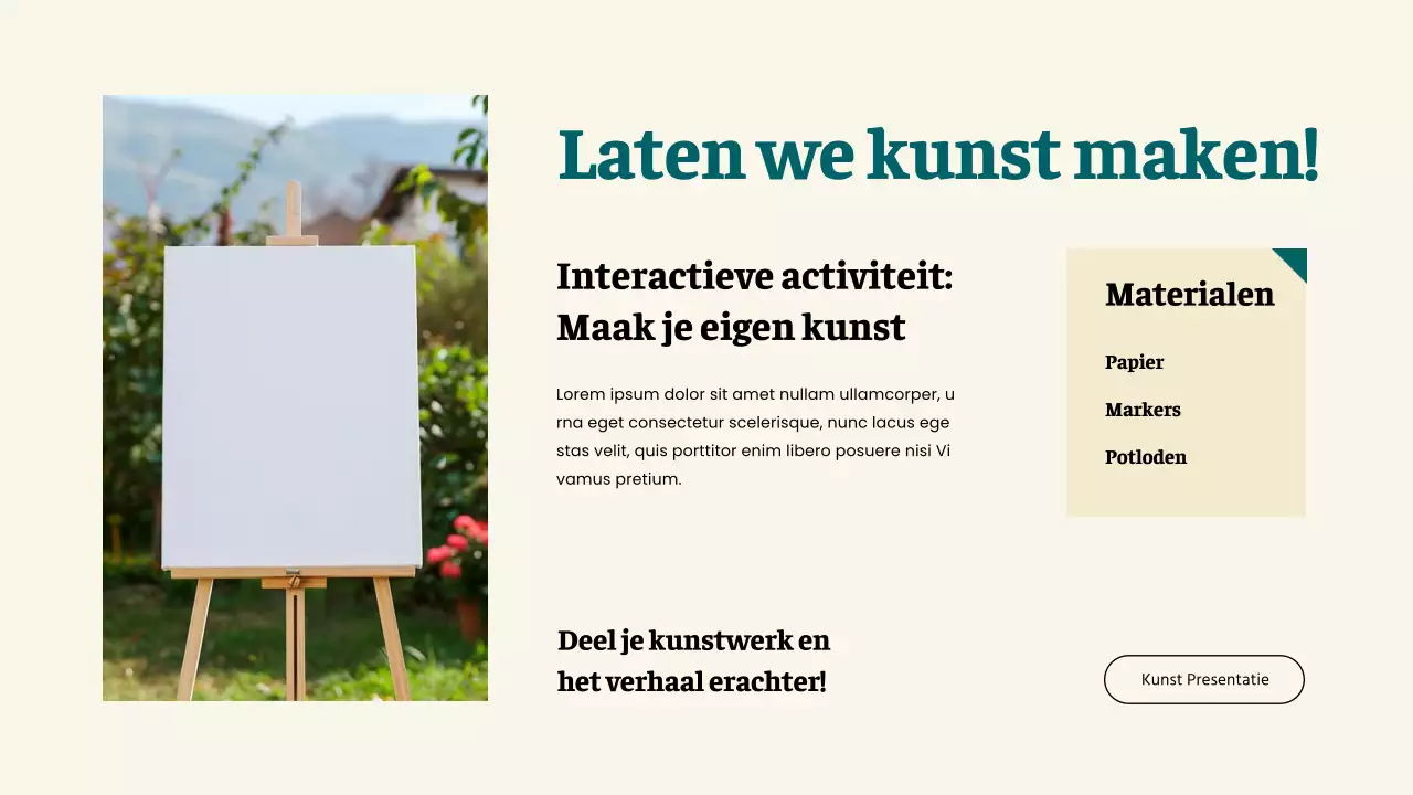 Geel Groen Eenvoudig De Magie van Kunst Studiemateriaal