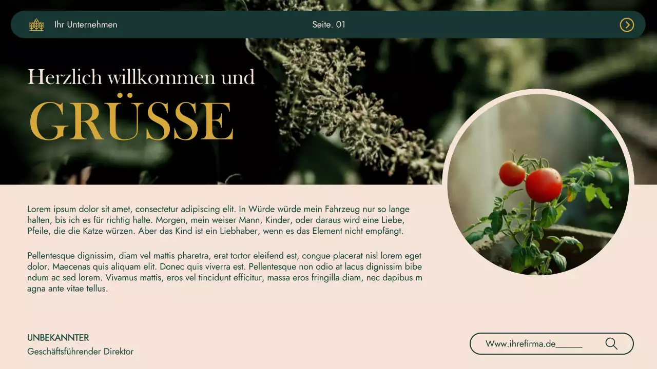 Green Khaki Modern Agrifarm Business Vorstellung des Unternehmens