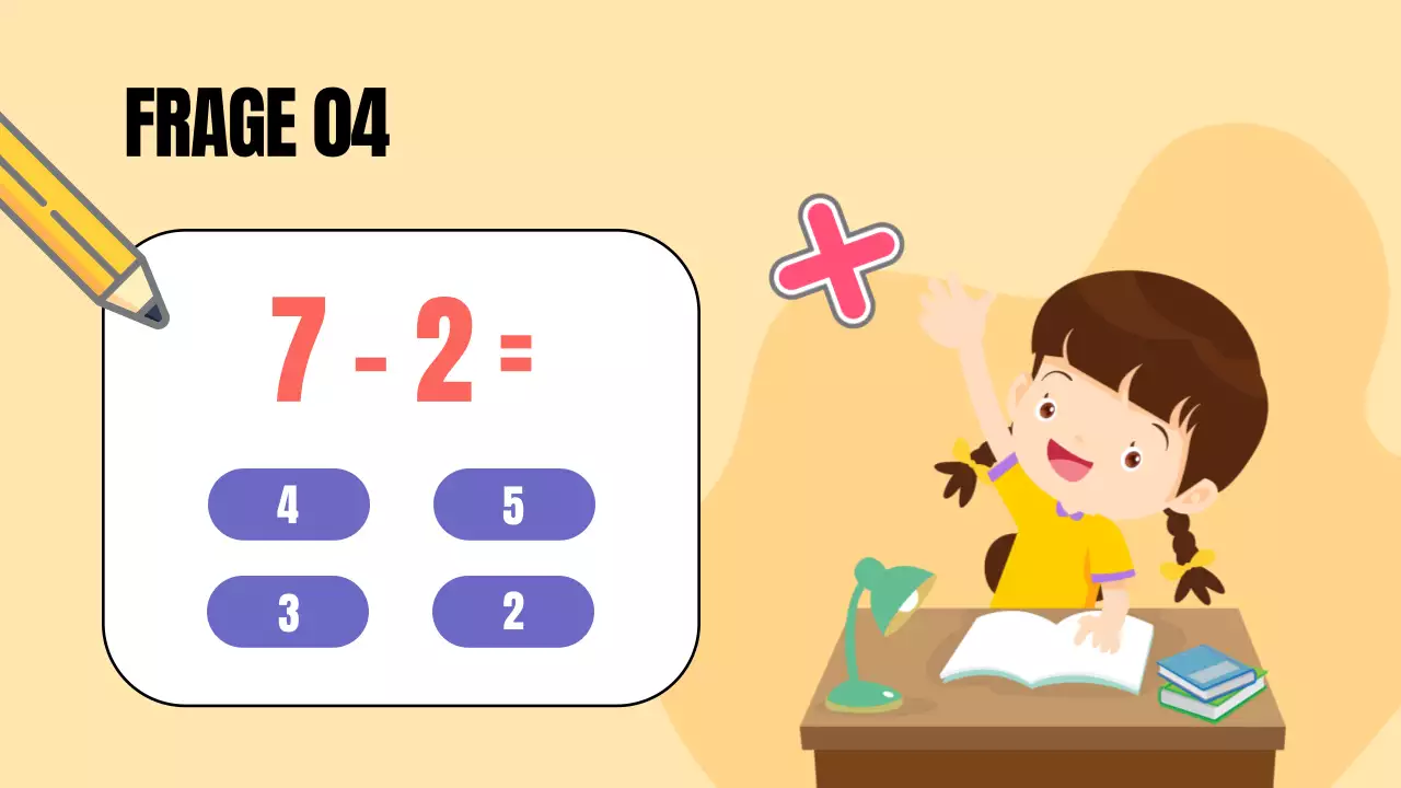 Gelbe Animation Math Quiz Studienmaterial