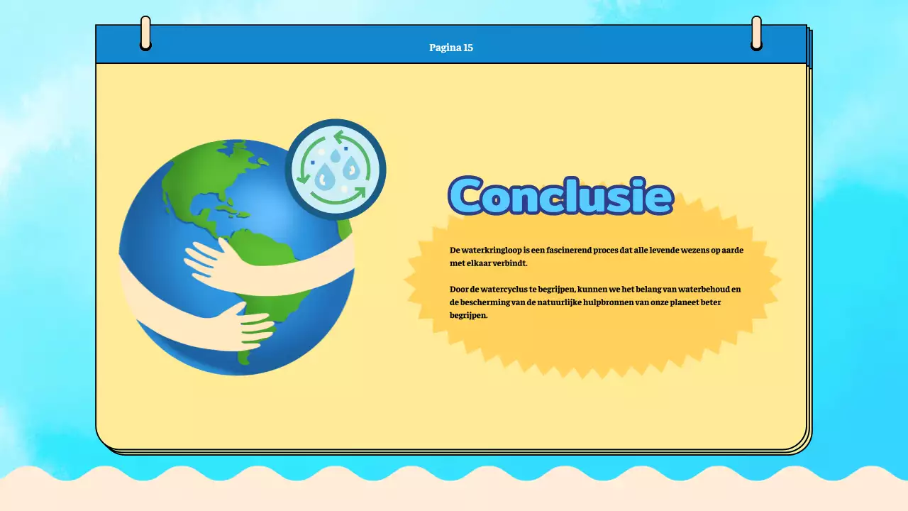 Blauw vlak Watercyclus-lesmateriaal