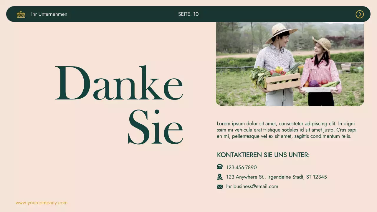 Green Khaki Modern Agrifarm Business Vorstellung des Unternehmens