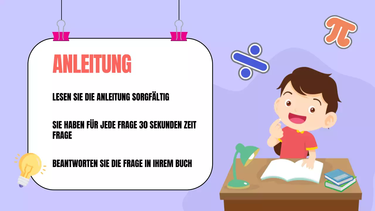 Gelbe Animation Math Quiz Studienmaterial