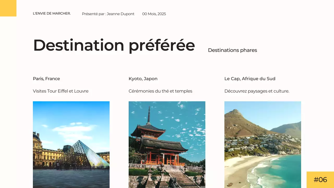 Blanc Jaune Moderne Simple Minimal Présentation Agence de Voyage Campagne Publicitaire