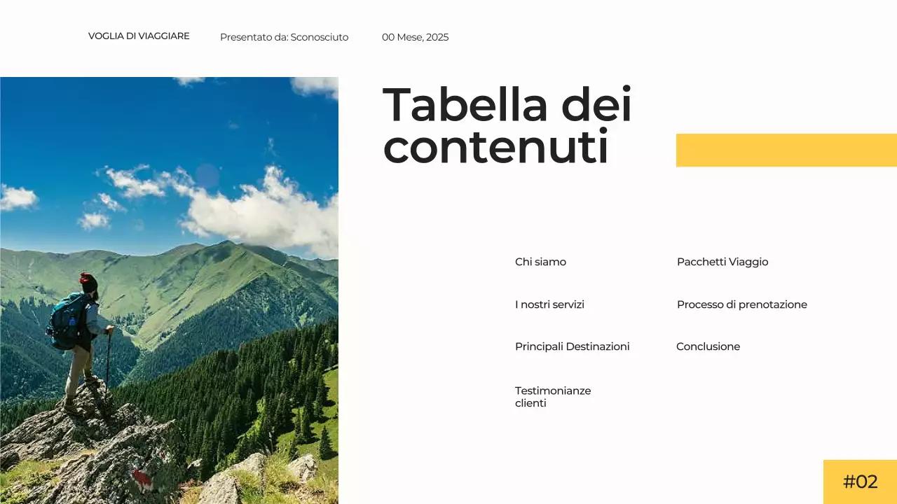 Bianco Giallo Moderno Semplice Minimale Presentazione Agenzia Viaggi Campagna Pubblicitaria