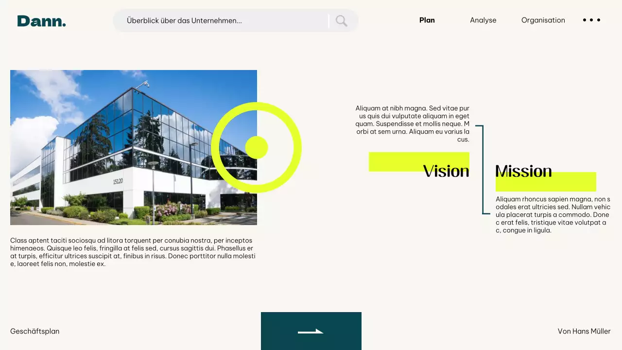 Elfenbein Neon Grün Einfach Modern UI Business Plan