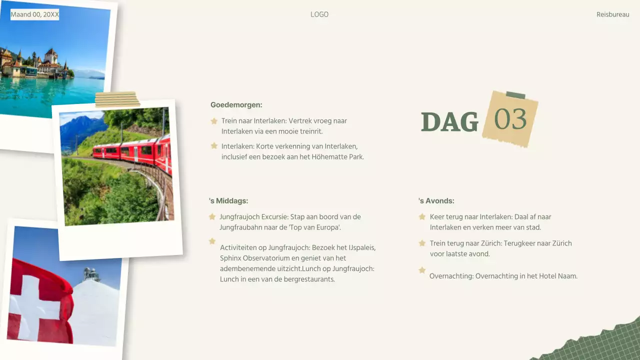 Groene Beige Retro Collage Reisplanner Reisschema