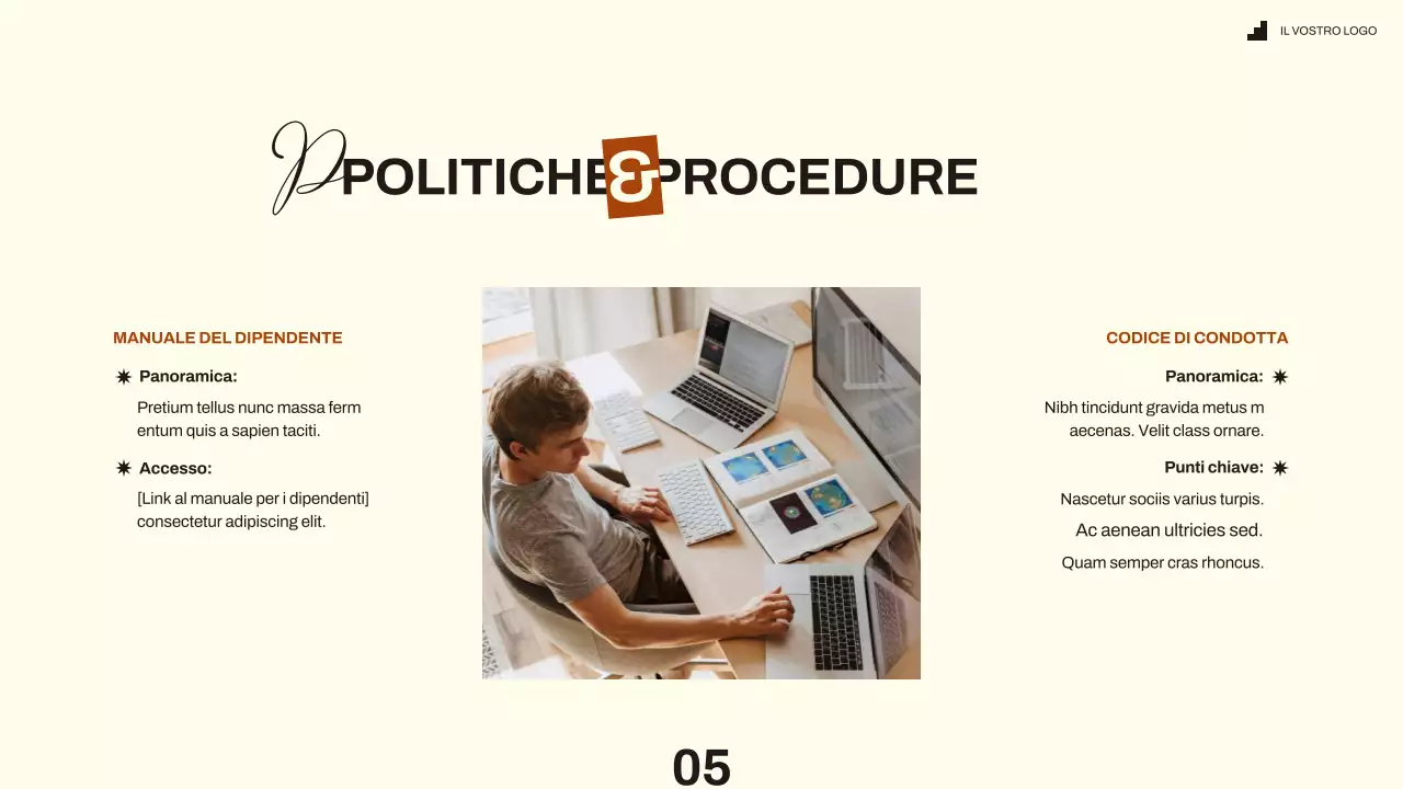 Guida all'inserimento dei nuovi dipendenti in nero avorio moderno e minimale