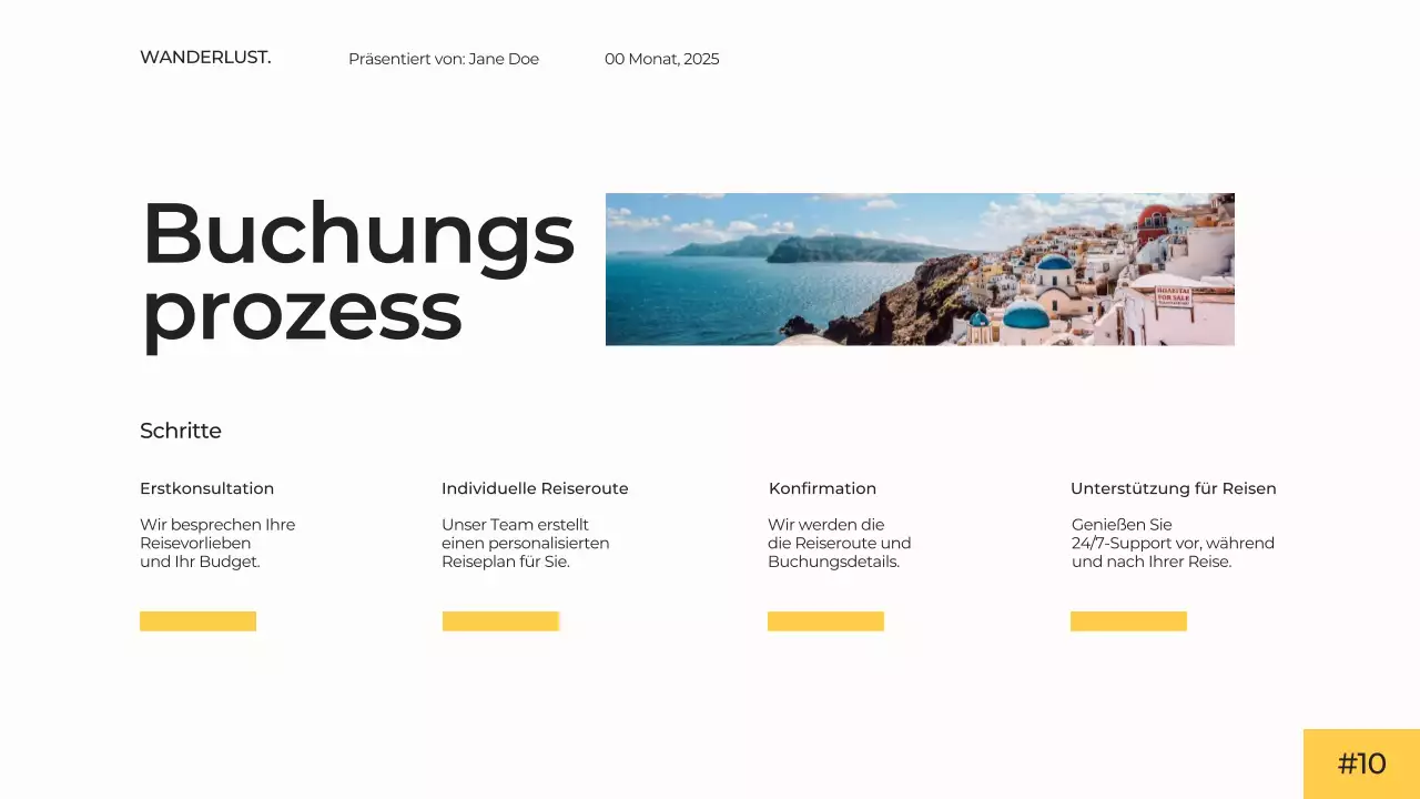 Weiß Gelb Modern Einfach Minimal Reisebüro Präsentation Werbekampagne