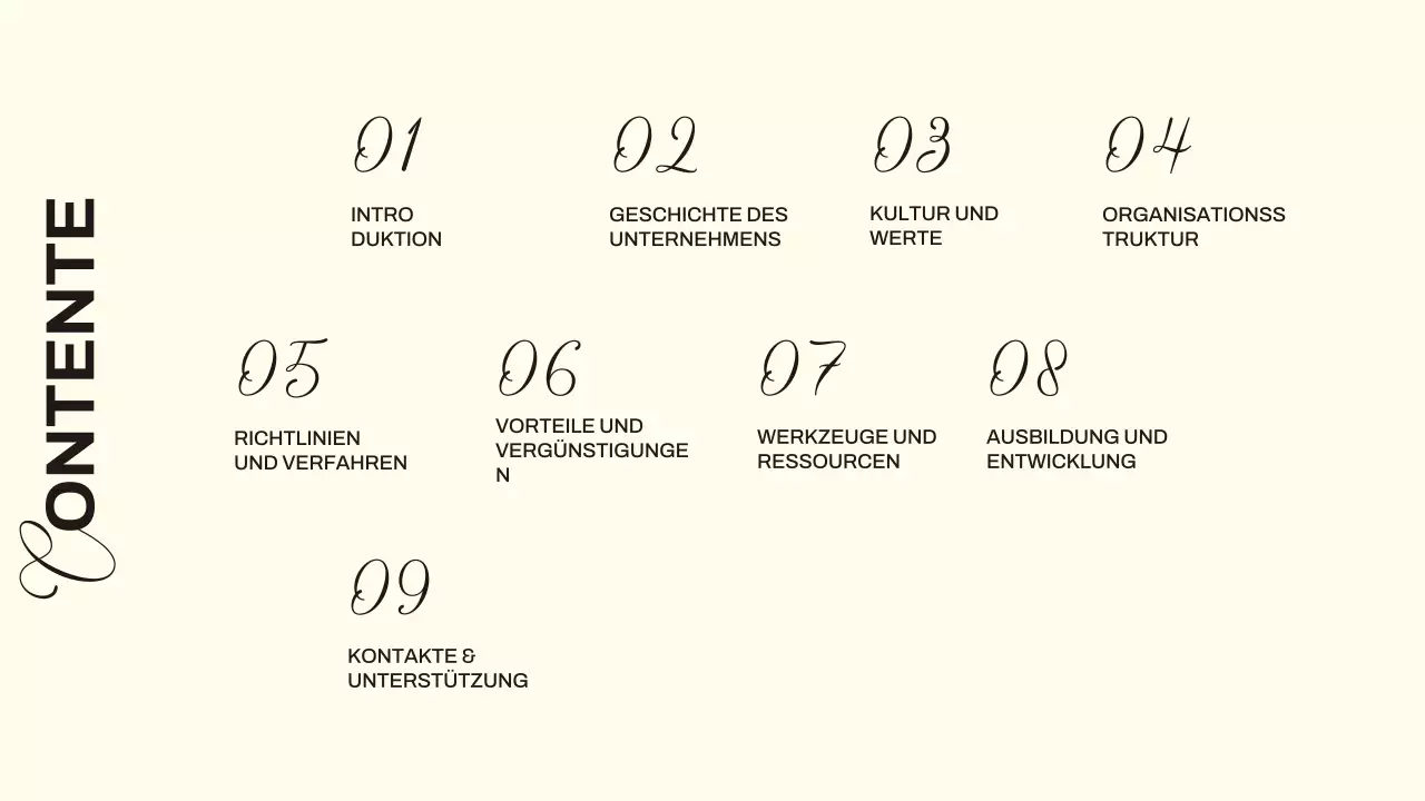 Schwarz-Elfenbein Minimal Modern Leitfaden für die Einarbeitung neuer Mitarbeiter