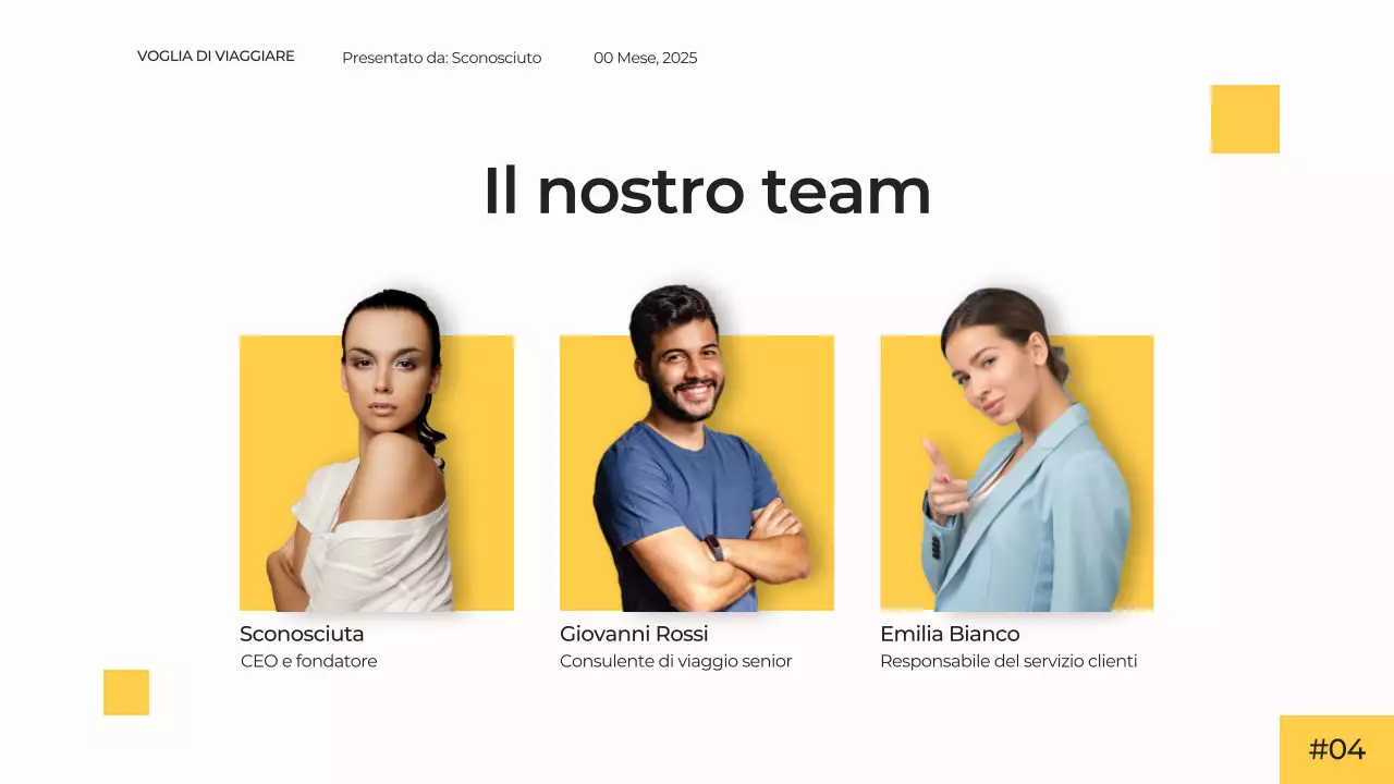 Bianco Giallo Moderno Semplice Minimale Presentazione Agenzia Viaggi Campagna Pubblicitaria