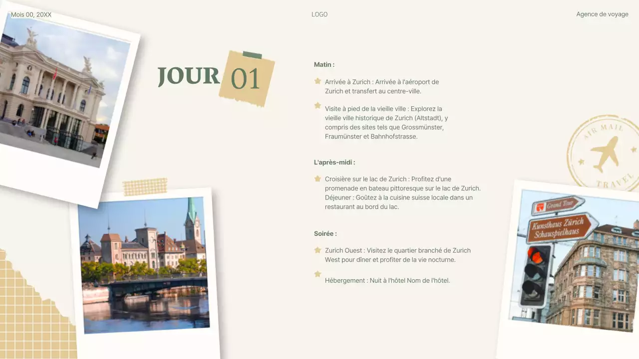 Vert Beige Rétro Collage Plan de voyage Itinéraire