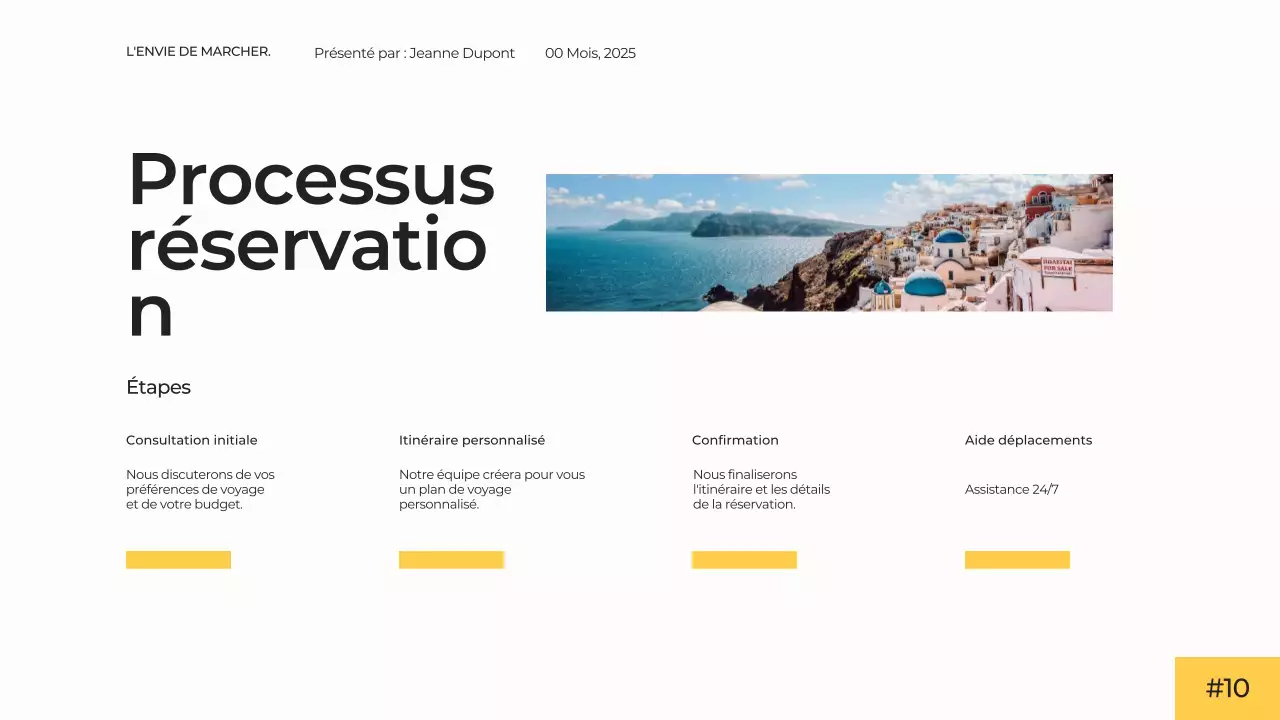 Blanc Jaune Moderne Simple Minimal Présentation Agence de Voyage Campagne Publicitaire