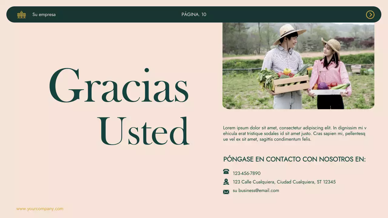 Green Khaki Modern Agrifarm Business Presentación de la empresa