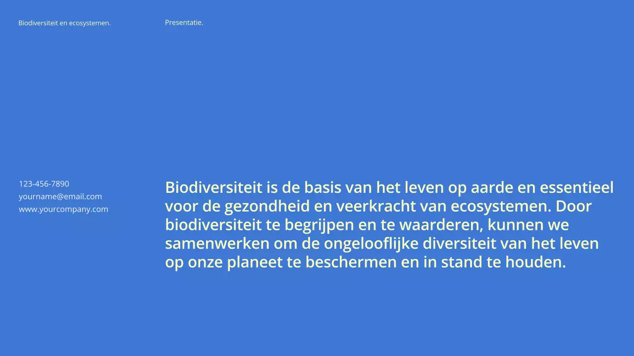 Groen Modern Biodiversiteit en Ecosystemen Studiemateriaal