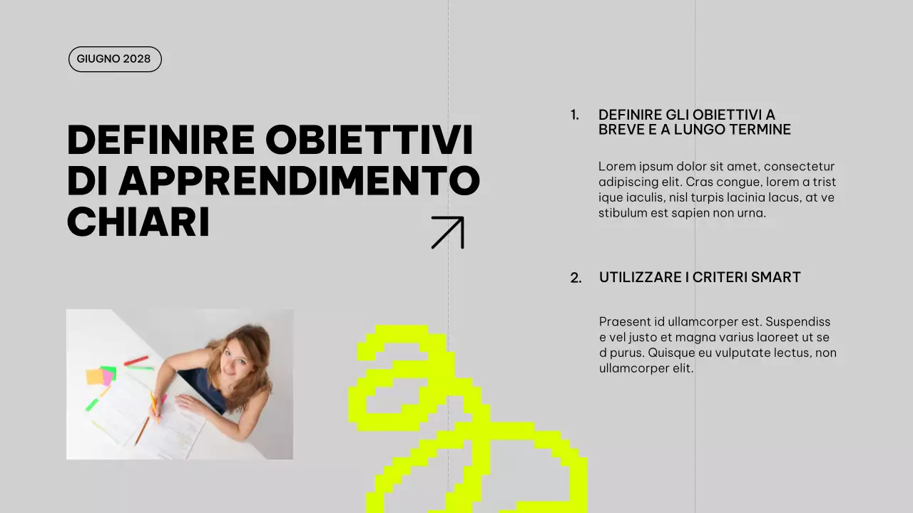 Materiale di classe del piano di studio per il miglioramento della tendenza al grigio e al lime