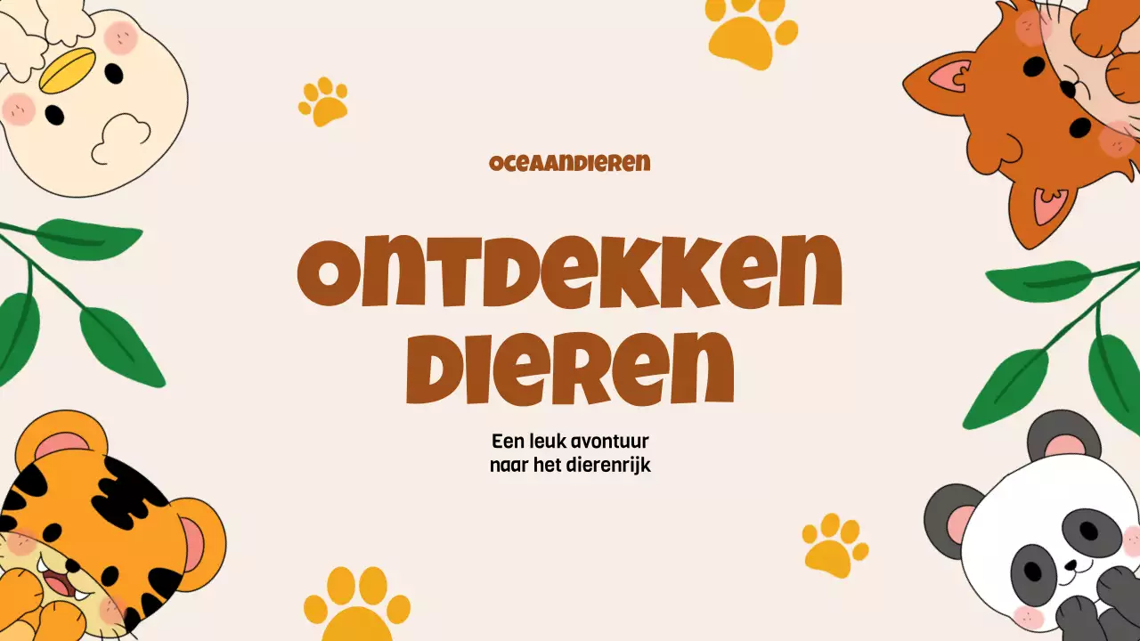 Beige animatie Ontdek dieren studiemateriaal