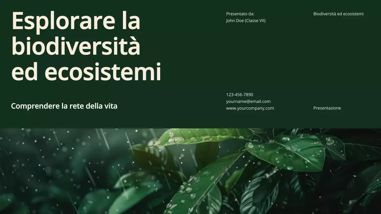 Materiale di studio sulla biodiversità e gli ecosistemi verde moderno