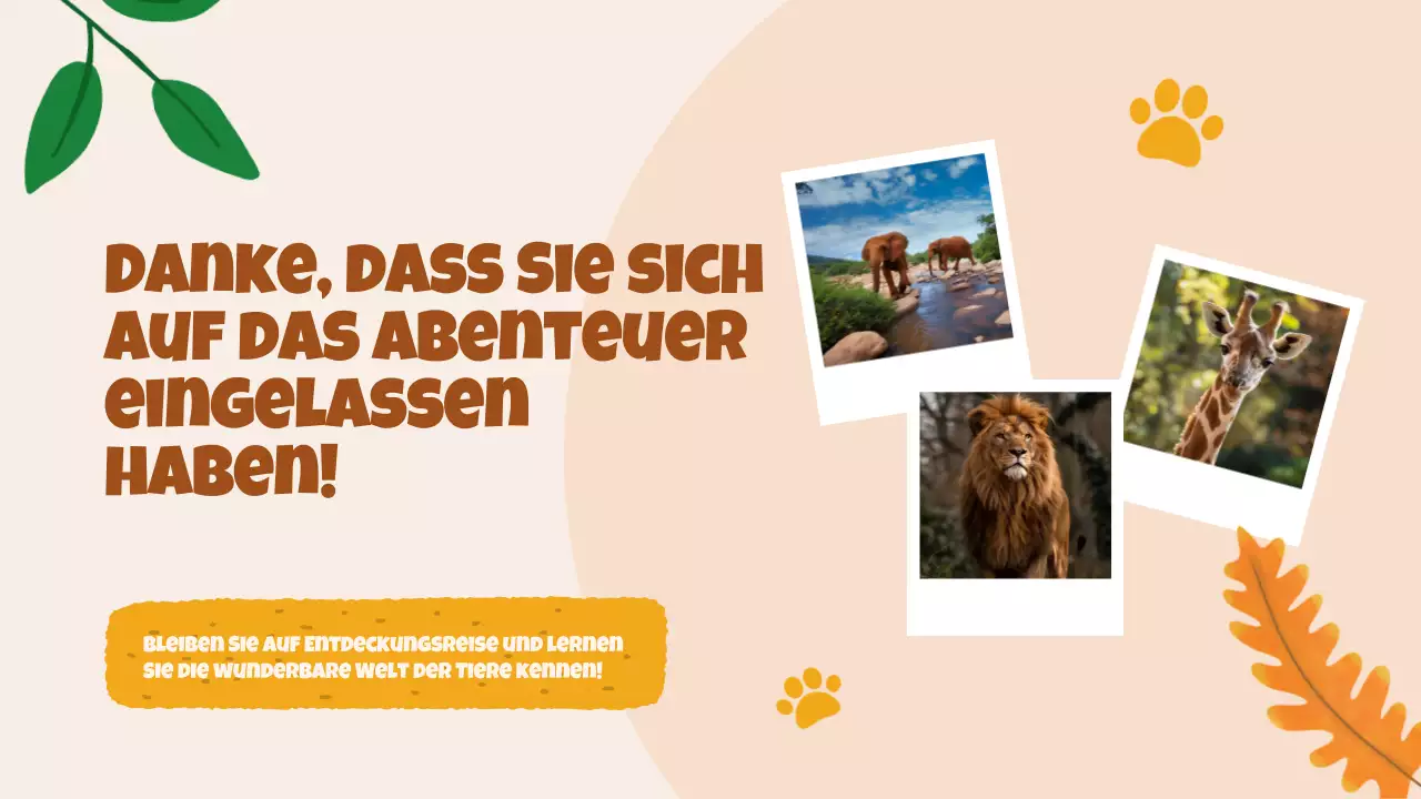 Beige Animation Entdeckung der Tiere Studienmaterial