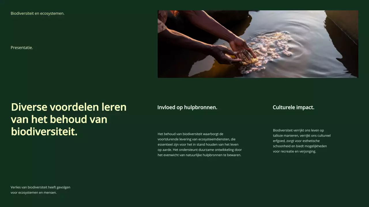 Groen Modern Biodiversiteit en Ecosystemen Studiemateriaal