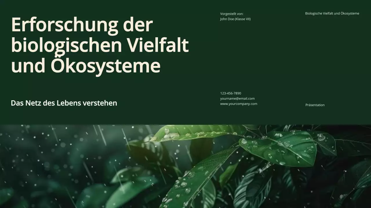 Green Modern Biodiversität und Ökosysteme Studienmaterial