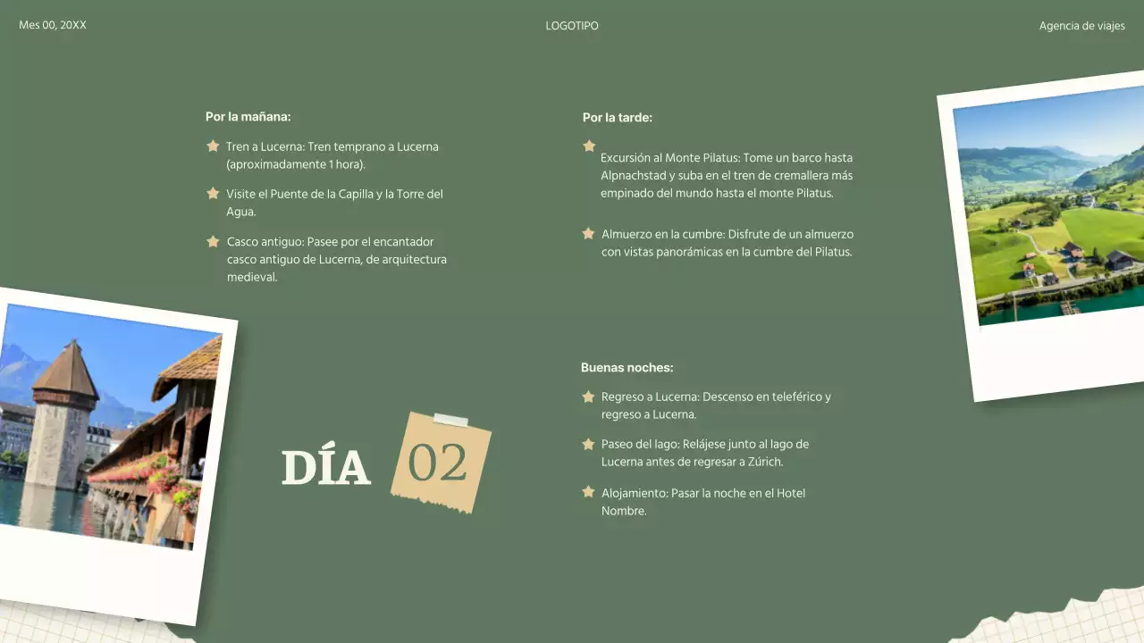 Collage retro beige verde Plan de viaje Itinerario