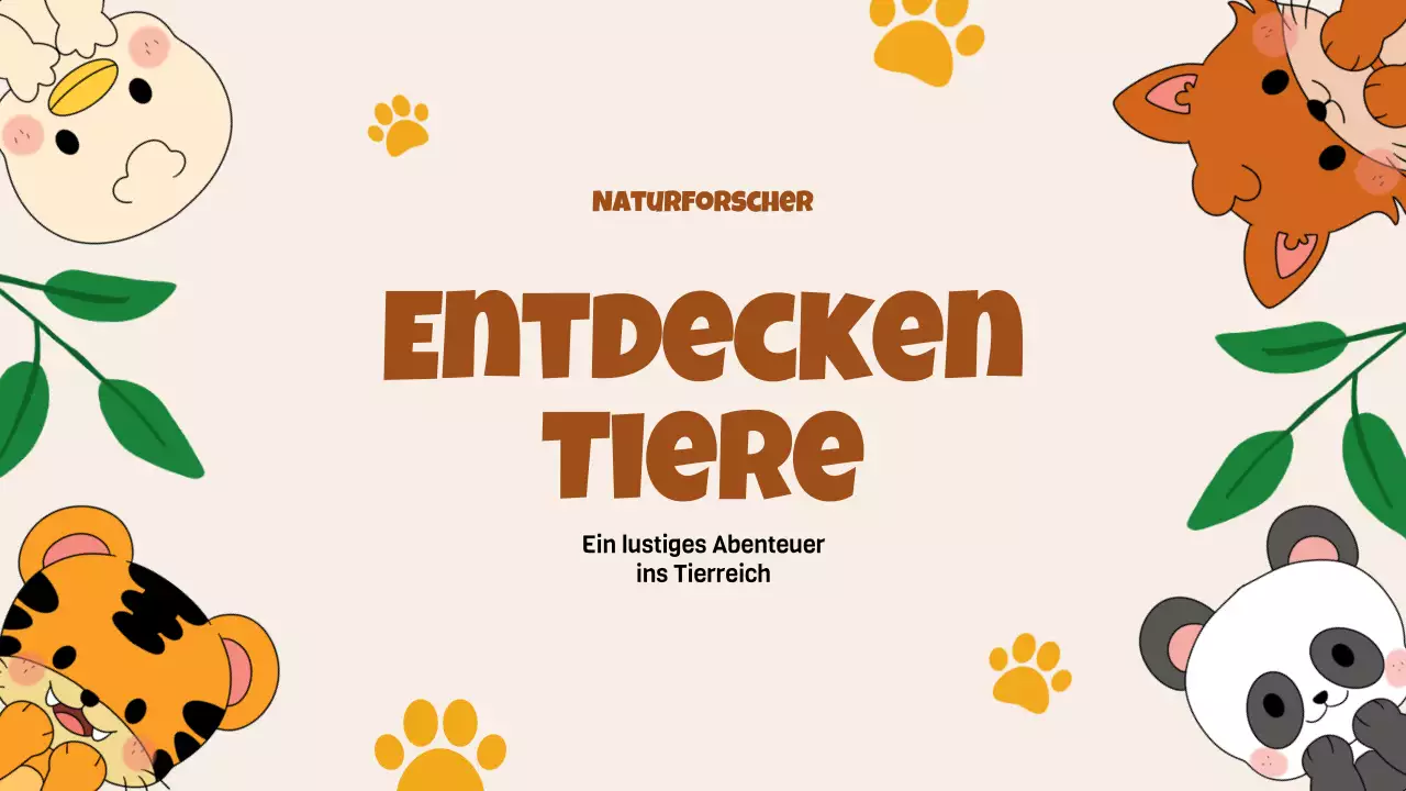 Beige Animation Entdeckung der Tiere Studienmaterial
