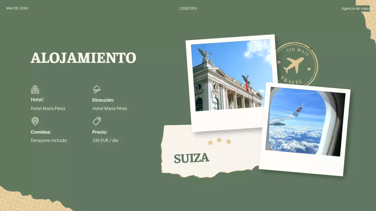 Collage retro beige verde Plan de viaje Itinerario