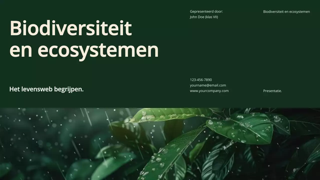 Groen Modern Biodiversiteit en Ecosystemen Studiemateriaal