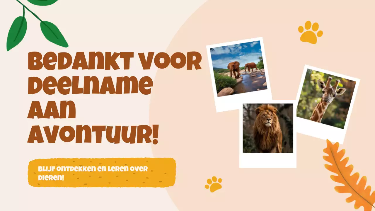 Beige animatie Ontdek dieren studiemateriaal