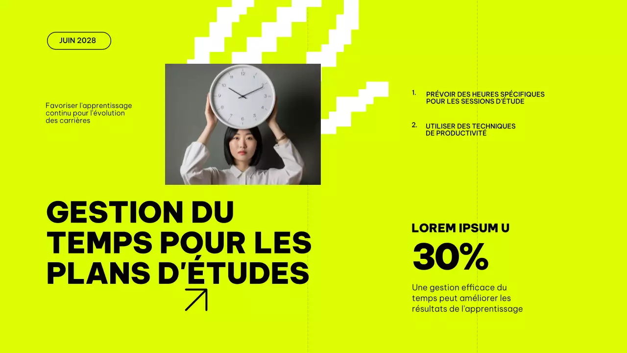 Plan d'étude du matériel de classe pour l'amélioration des tendances en gris et en citron vert