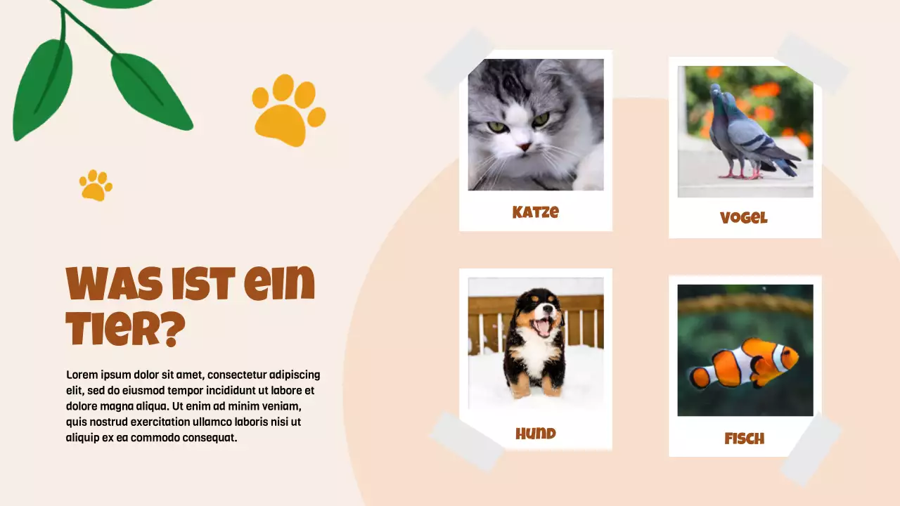 Beige Animation Entdeckung der Tiere Studienmaterial