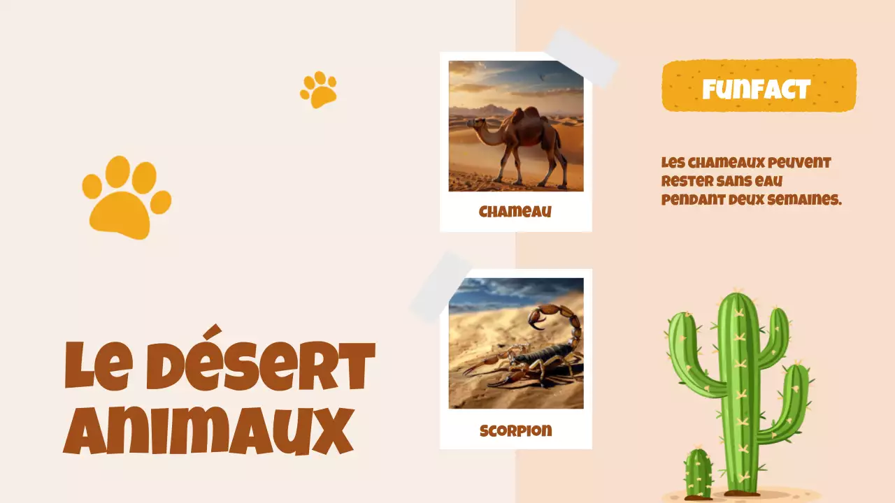 Beige Animation Découverte des animaux Matériel d'étude