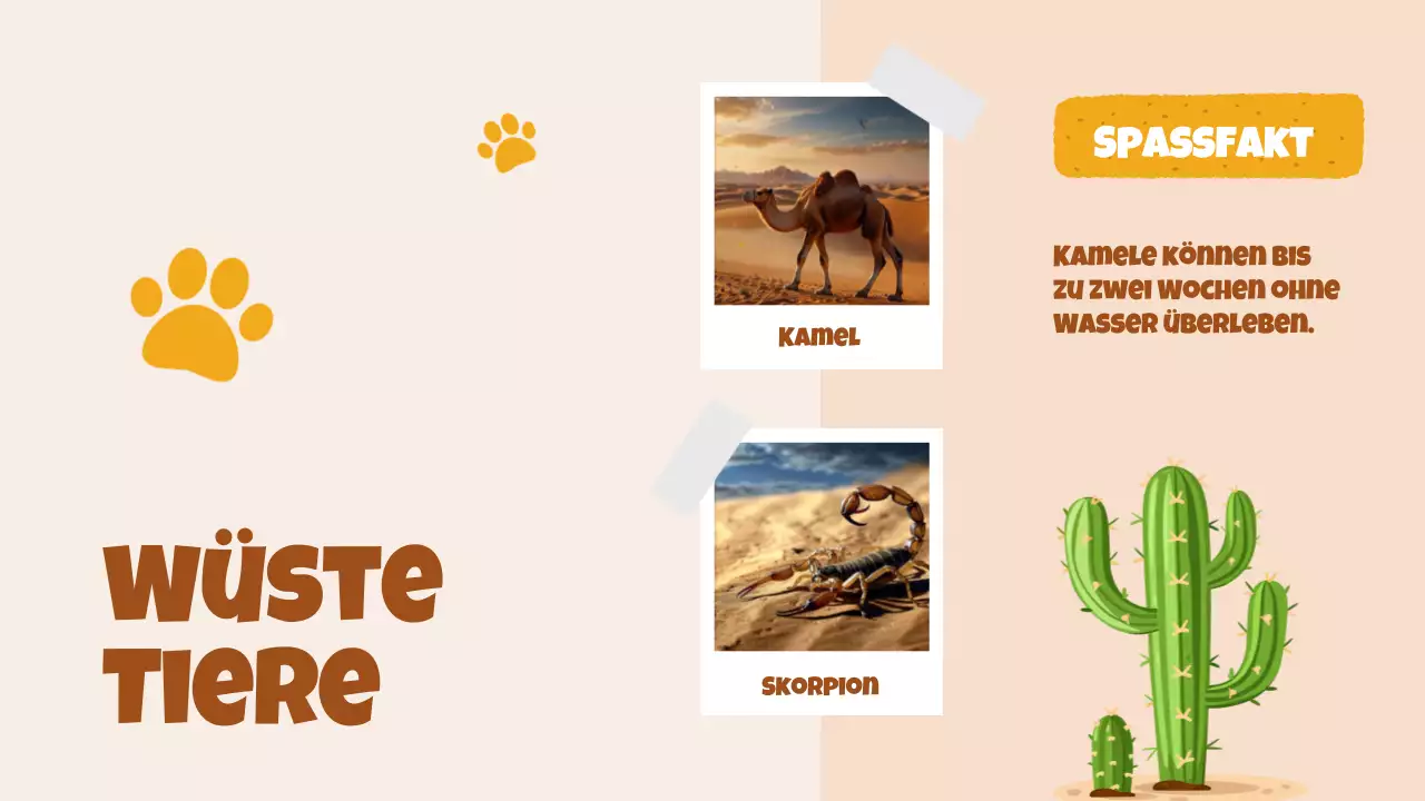 Beige Animation Entdeckung der Tiere Studienmaterial