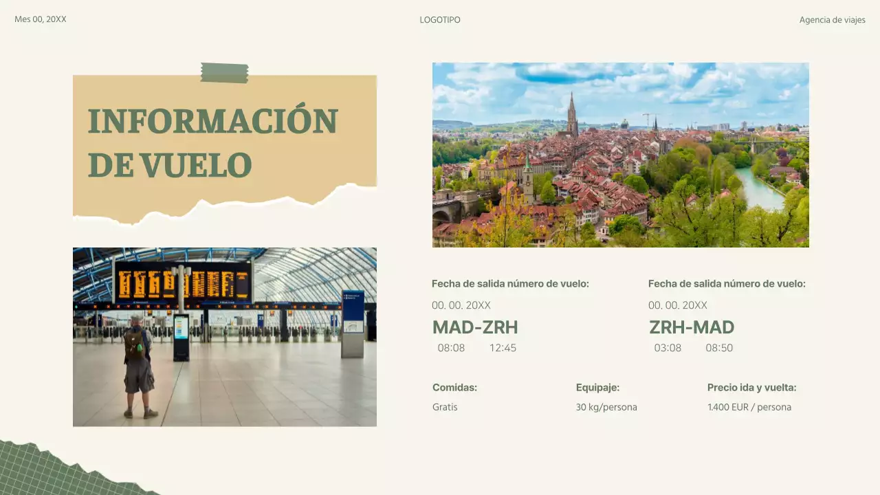 Collage retro beige verde Plan de viaje Itinerario