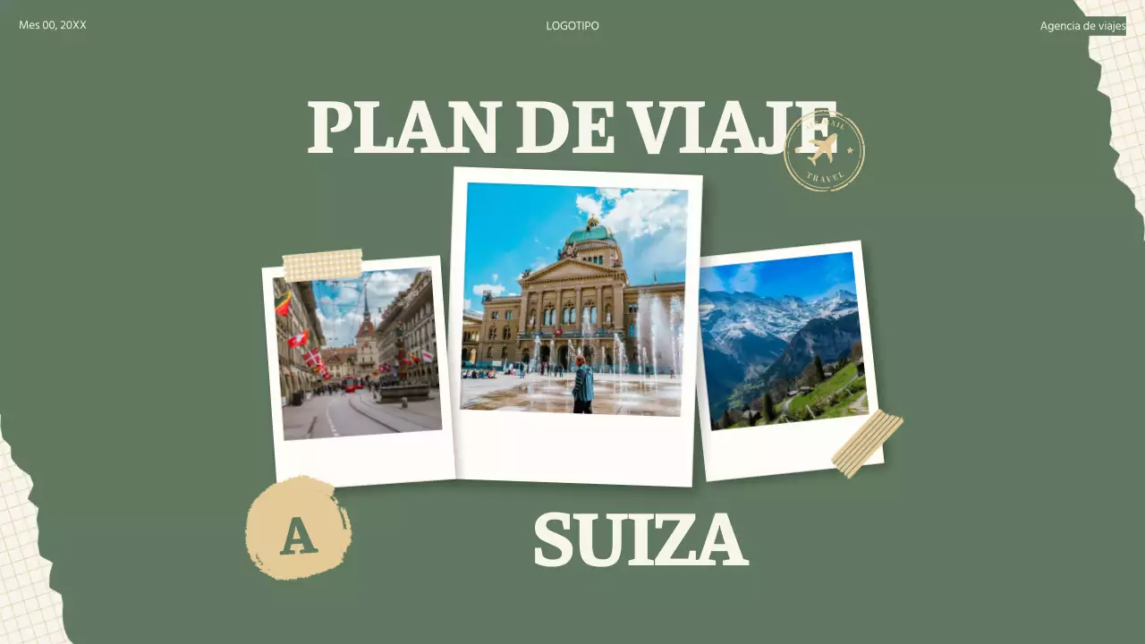 Collage retro beige verde Plan de viaje Itinerario