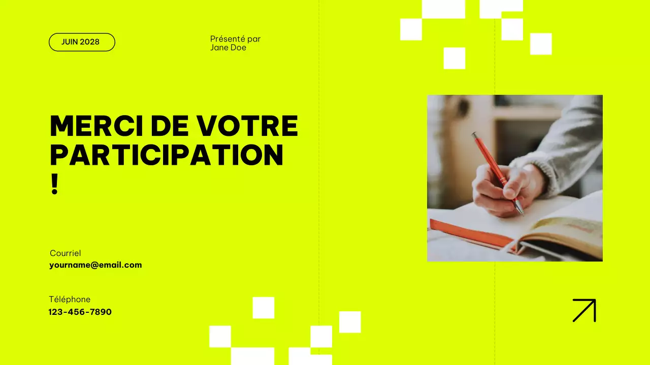 Plan d'étude du matériel de classe pour l'amélioration des tendances en gris et en citron vert