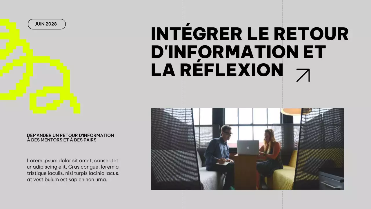 Plan d'étude du matériel de classe pour l'amélioration des tendances en gris et en citron vert