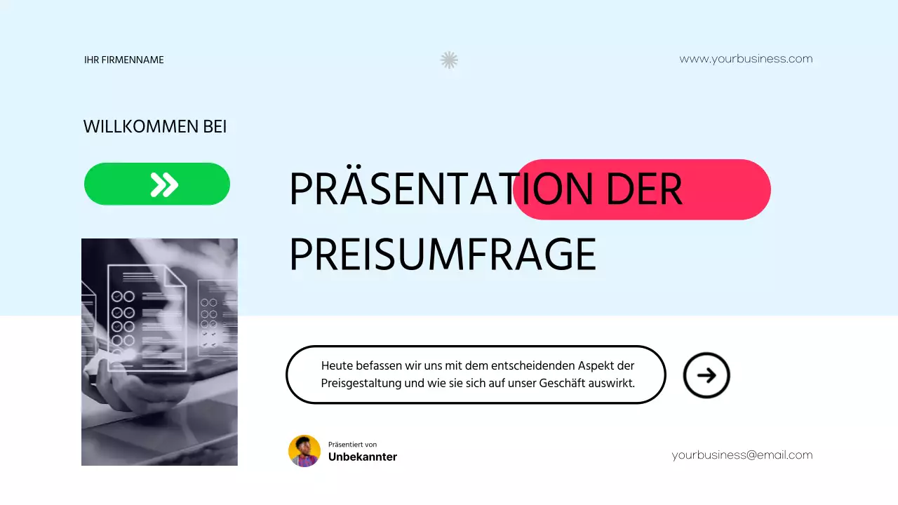 Rot-grüne Umfrage zur modernen Preisstrategie für Unternehmen