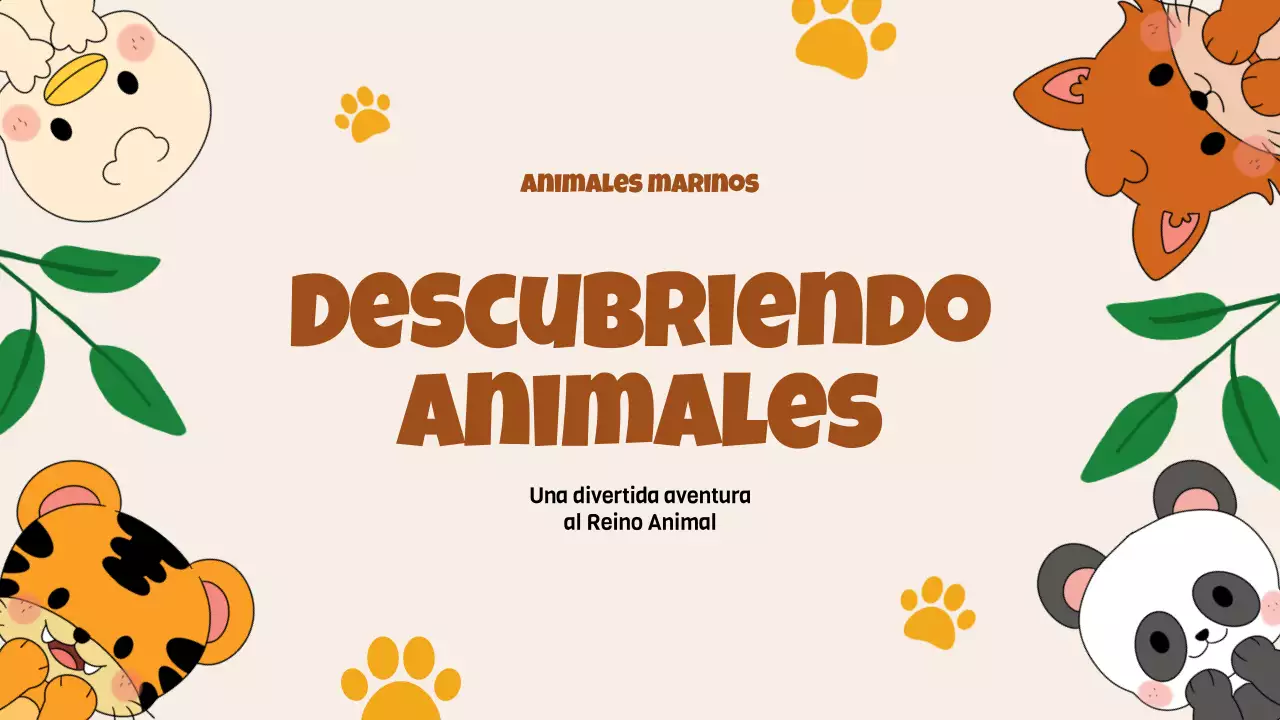 Beige Animation Descubrir a los animales Material de estudio