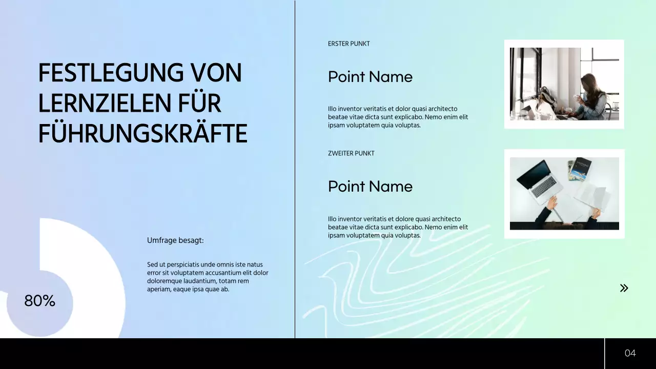 Grüner und blauer moderner Studienplan Unterrichtsmaterial