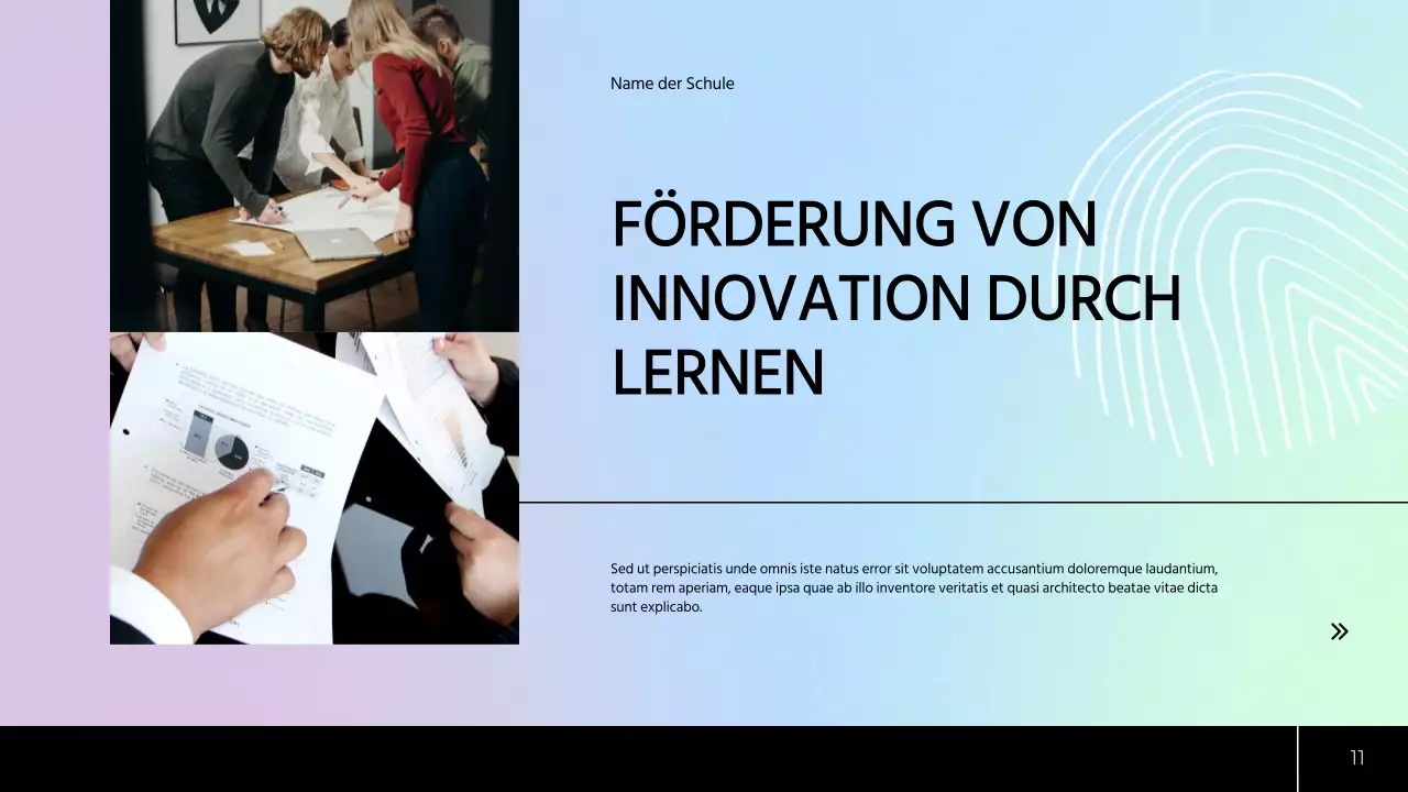 Grüner und blauer moderner Studienplan Unterrichtsmaterial