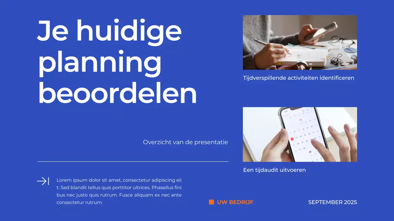 Blue Simple Time Management Plan Studiemateriaal