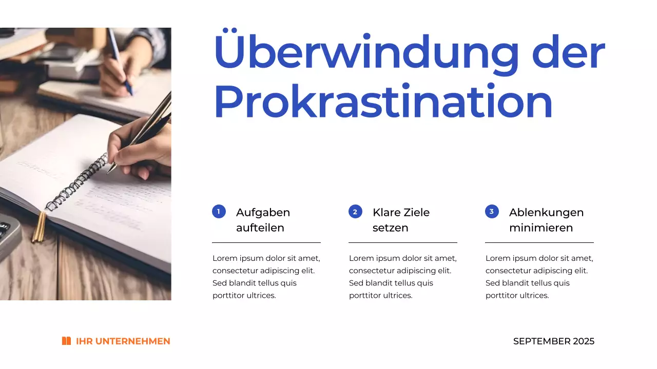 Blue Simple Time Management Plan Studienmaterialien