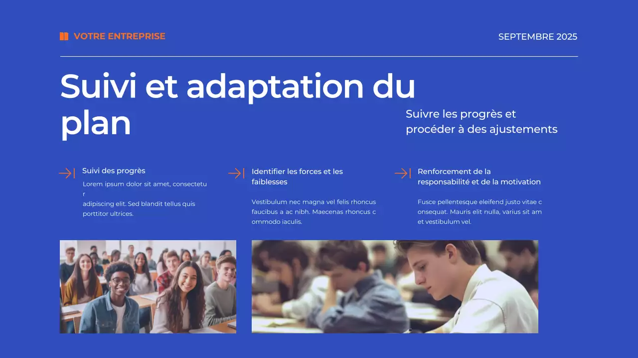 Plan de gestion du temps bleu simple Matériel d'étude