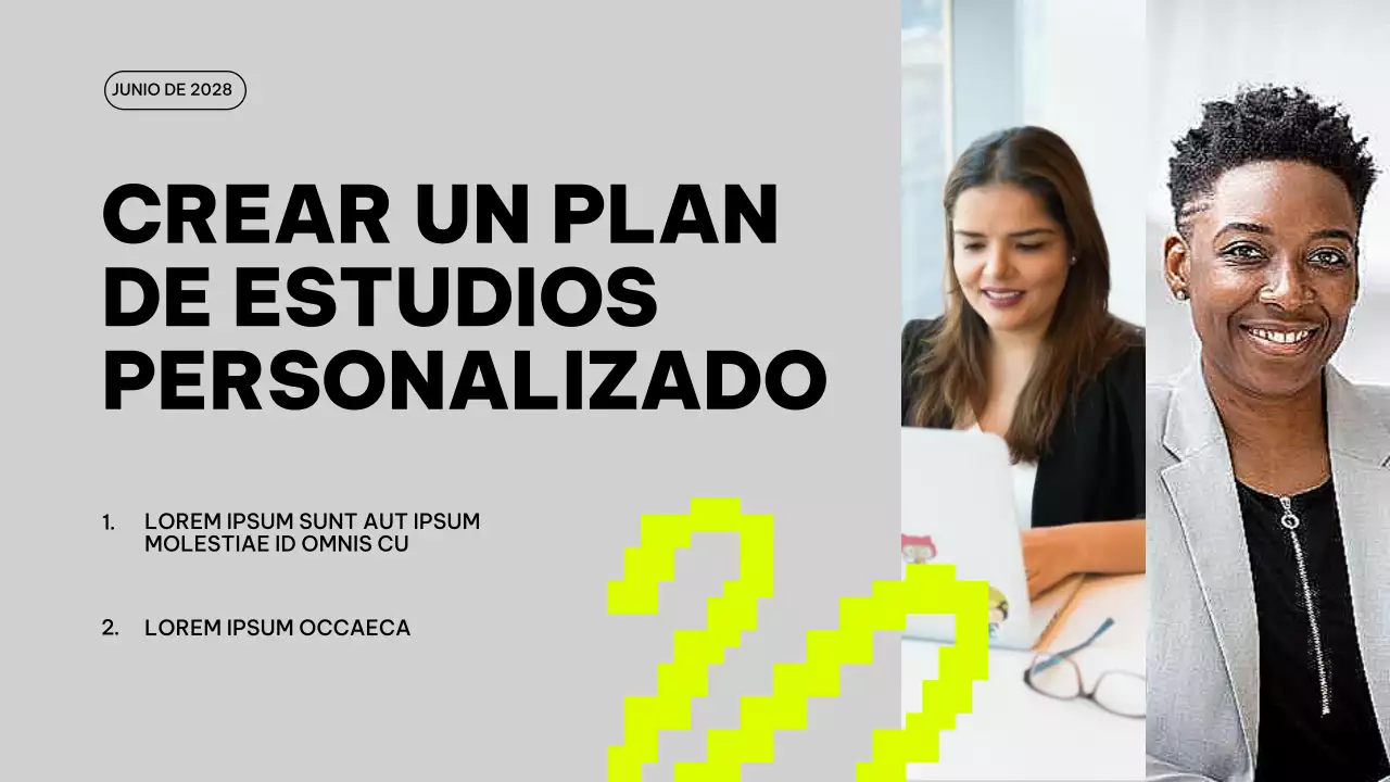 Material de clase del plan de estudio de mejora de las tendencias gris y lima