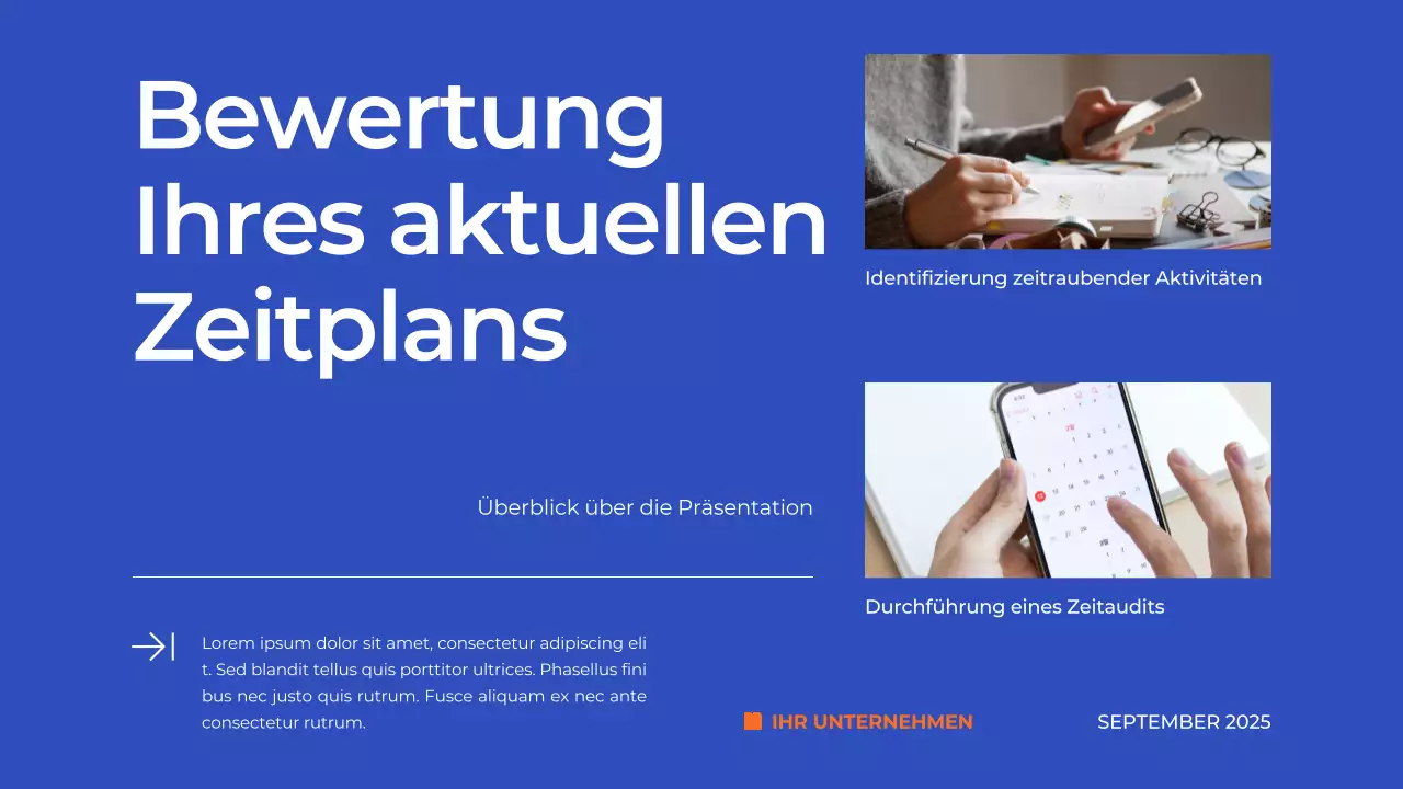 Blue Simple Time Management Plan Studienmaterialien